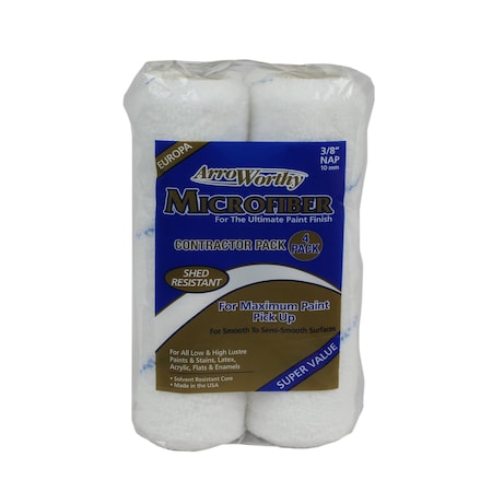 Arroworthy ArroWorthy Microfiber 9 in. W X 3/8 in. Paint Roller Cover 4 pk 9MFR3-4PK